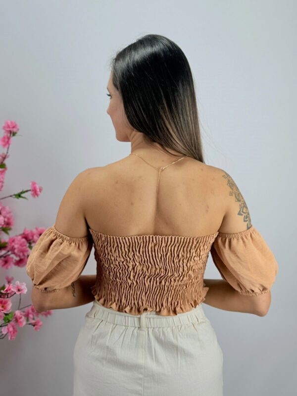 Cropped Ciganinha Bege