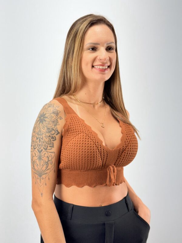 Cropped Top Modal Marrom - Imagem 4
